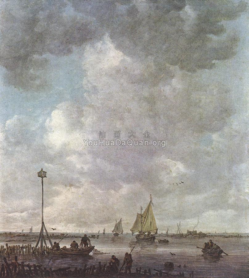 Marine Landscape with Fishermen - 扬·范·戈因